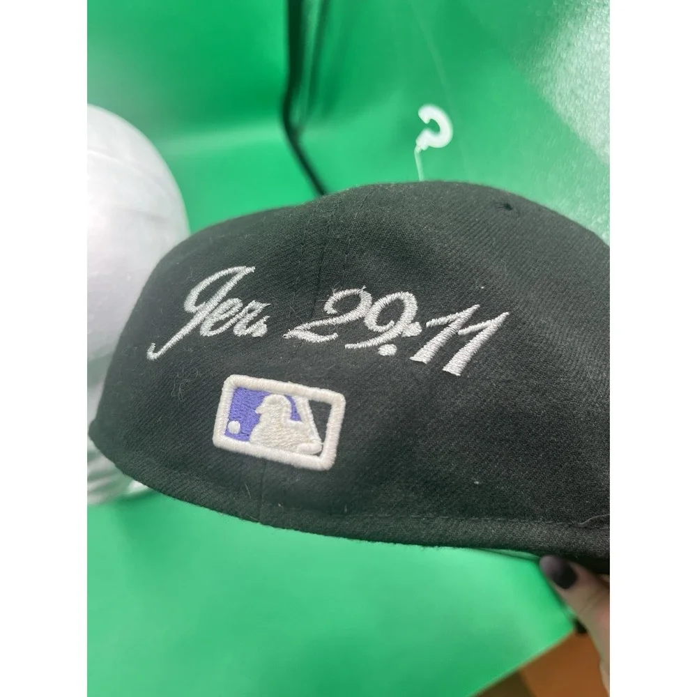 Colorado Rockies hat Jeremiah 29:11 New Era cool base 7 1/8  Black and Purple.‎